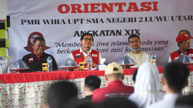 Wakil Bupati Luwu Utara (Lutra), Suaib Mansur membuka secara resmi, Pendidikan Dasar (Diksar) Wira angkatan 19 SMAN 2 Luwu Utara, Jum'at (16/9/2022).