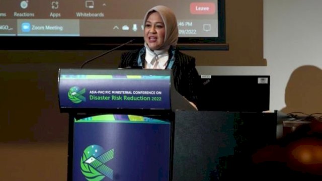 Wakil Wali Kota Makassar Fatmawati Rusdi saat menghadiri pertemuan Asia-Pasific Ministerial Conference on Disaster Risk Reduction 2022, di Brisbane Australia, Senin (19/09).