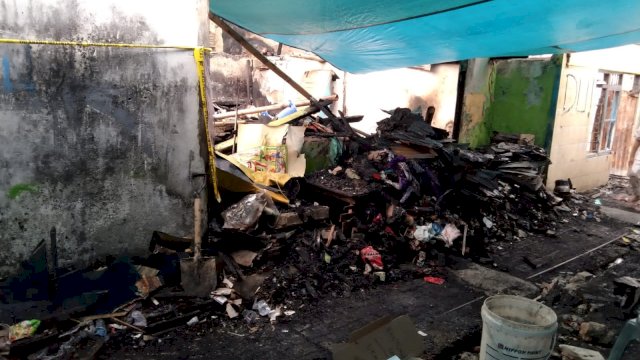 Penampakan di lokasi kebakaran di Jalan Rappocini Lorong 1, RT/RW 03/02, Kota Makassar.