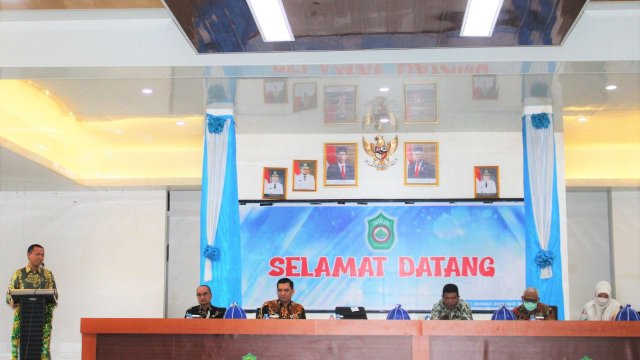 Kepala Badan Pemeriksa Keuangan (BPK) Perwakilan Sulawesi Selatan Amin Adab Bangun melakukan kunjungan perdananya ke Kabupaten Takalar, Kamis (22/9/2022).