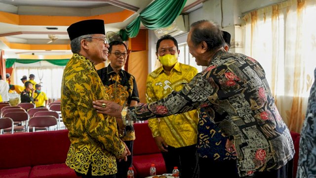 Ketua Golkar Sulsel, Taufan Pawe (TP) saat silaturahmi bersama tokoh agama dan tokoh masyarakat Wajo, di Gedung Yusbar, Kabupaten Wajo, Minggu, (9/10/2022).