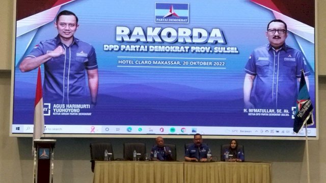 Partai Demokrat akan menggelar Musyawarah Cabang (Muscab) Serentak 24 Kabupaten/Kota se-Sulsel pada 3-5 November mendatang usai diputuskan pada Rapat Koordinasi Daerah (Rakorda) DPD Demokrat Sulsel, di Hotel Claro, Makassar, pada Kamis (20/10/2022).