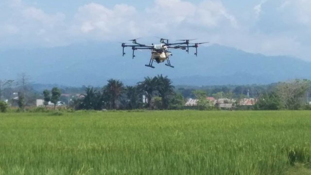 Kreativitas Tanpa Batas, PPL Luwu Utara Gunakan Drone untuk Pemupukan Padi