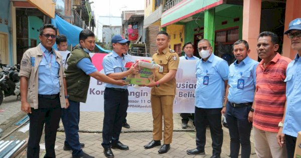 PDAM Makassar Peduli Sambangi Lagi Korban Bencana di Maccini Sombala