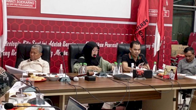 Pengurus PDIP Sulsel menggelar rapat persiapan Rakerda PDIP se-Sulsel, yang akan digelar pada Rabu hingga Jumat (12-14/10/2022). (Istimewa) 