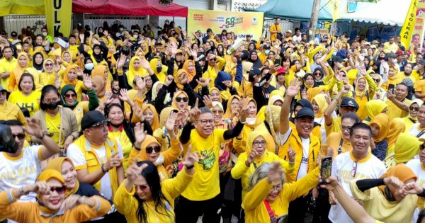 Ratusan Ribu Warga Sulsel Ramaikan Jalan Santai HUT Golkar