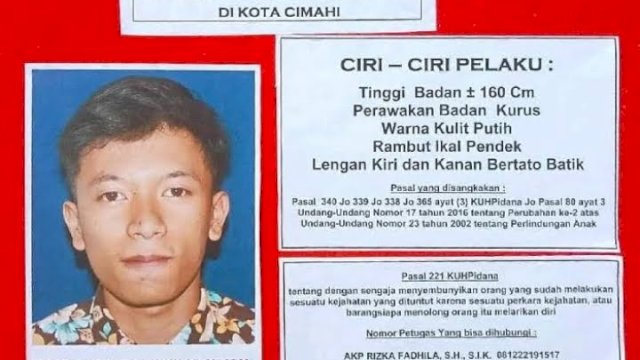 Identitas terduga pelaku pembunuhan siswi SD di Cimahi. (foto: Polda Jabar)