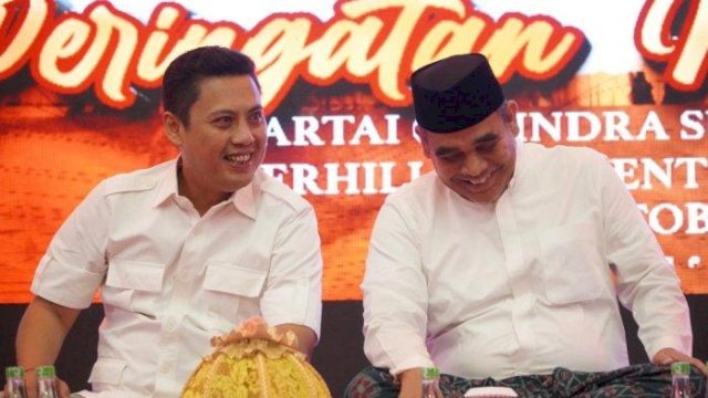 Sekretaris Jenderal DPP Partai Gerindra Ahmad Muzani menghadiri peringatan Maulid Nabi Muhammad SAW yang digelar oleh DPD Gerindra Sulsel, di Upperhills Convention Hall, Makassar, pada Kamis (13/10/2022) malam.