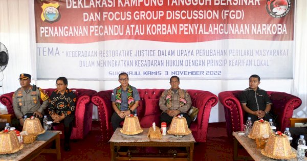 Cegah Narkoba, Polres Lutra Gelar Deklarasi Kampung Tangguh Bersinar dan FGD 