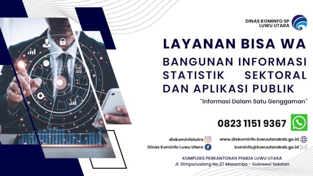 Pemerintah Daerah (Pemda) Kabupaten Luwu Utara (Lutra) melalui Dinas Komunikasi, Informatika, Statistik dan Persandian (Diskominfo-SP) berhasil menciptakan layanan data statistik sektoral “BISA WA” atau Bangunan Informasi Statistik Sektoral dan Aplikasi Publik. 