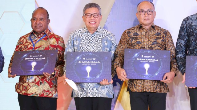 Wali Kota Parepare, Taufan Pawe saat menerima penghargaan Bhumandala Award 2022 yang diraih Kota Parepare, Sulsel, di Hotel Borobudur, Jakarta, Jumat malam, 25 November 2022.