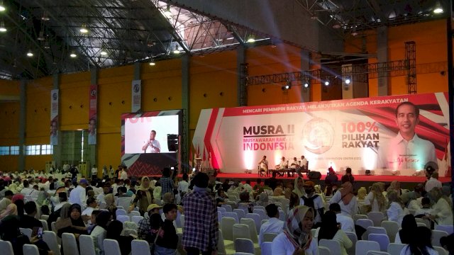 Musyawarah Rakyat (Musra) II Sulawesi Selatan, digelar di Celebes Convention Center (CCC), Jalan Metro Tanjung Bunga, Makassar, pada Sabtu (12/11/2022).