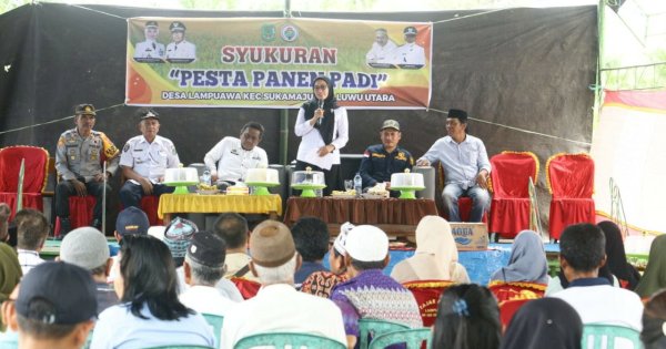 Hasil Panen Padi Capai 15 Miliar, Warga Desa Lampuawa Gelar Syukuran