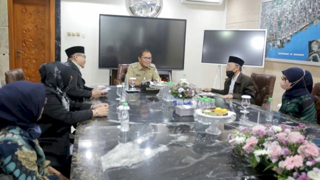 Wali Kota Makassar Moh Ramdhan Danny Pomanto menerima Ikatan Masjid Mubaligh Indonesia Muttahidah (IMMIM) di kediamannya, Jalan Amirullah Makassar, Senin (28/11/2022).