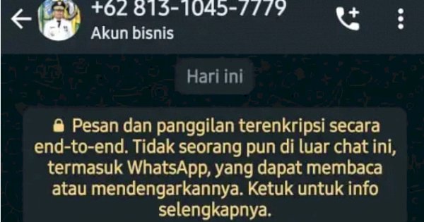 Penipu Gunakan WhatsApp Atas Bama Penjagub Hamka, Masyarakat Diminta Waspada