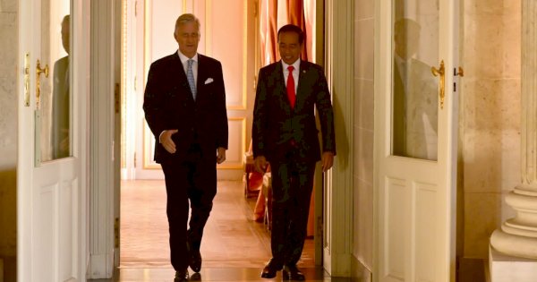 Momen Presiden Jokowi Disambut Raja Belgia di Istana Laeken