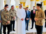 Presiden Jokowi Sambut Putra Presiden UEA di Masjid Raya, Ingin ke Nikahan Kaesang-Erina