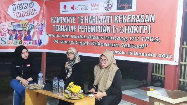 Leaders Institute Gorontalo Gelar Diskusi Tematik Dalam Rangka Kampanye 16 HAKTP