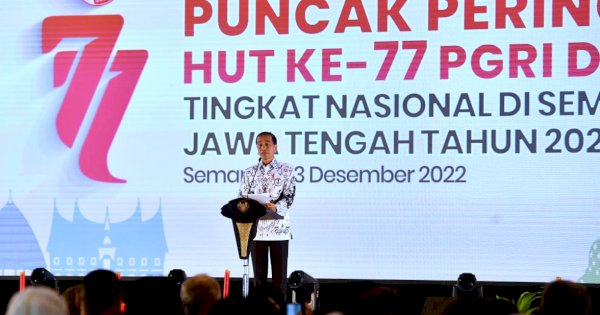 Puncak HUT ke-77 PGRI Digelar di Kampung Ganjar Pranowo, Ini Arahan Presiden Jokowi