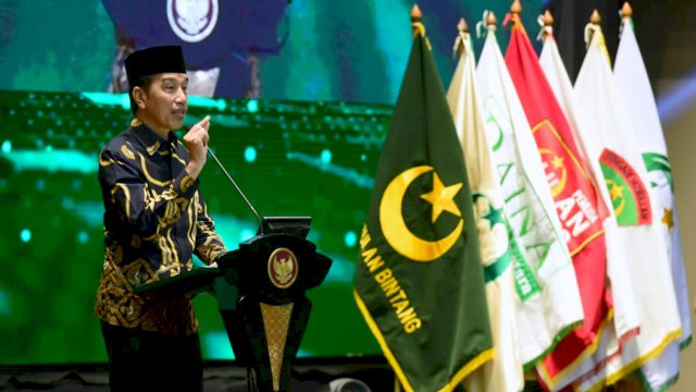 Presiden RI Joko Widodo (Jokowi) saat membuka Rapat Koordinasi Nasional dan Musyawarah Dewan Partai Bulan Bintang (PBB), Rabu (11/01/2023), di Ballroom eL-Royal Hotel, Kelapa Gading, Jakarta.