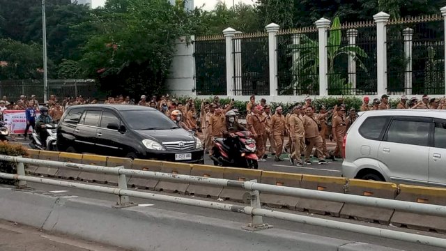 Sejumlah kepala desa melakukan demonstrasi di Jakarta pada beberapa waktu lalu. (Istimewa) 