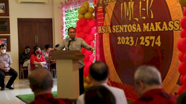 Wali Kota Makassar Moh Ramdhan Pomanto disela-sela Perayaan Imlek RSIA Sentosa, Sabtu, (28/01/2023).