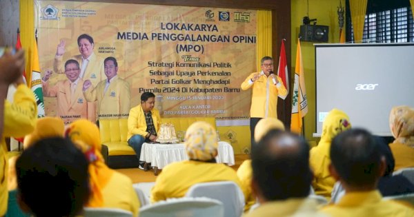 Lokarkarya MPO Golkar Barru, Taufan Pawe Minta Kader Menangkan Airlanga Presiden