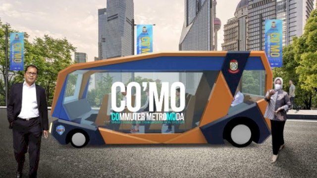 Penampakan mobil Transformasi Pemkot Makassar Co'mo, yang didesain Wali Kota Makassar Moh Ramdhan Pomanto. 