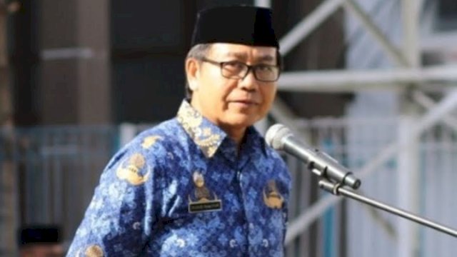 Wabup Suaib dalam upacara Hari Kesadaran Nasional, Selasa (17/1/2023), di Lapangan Upacara Kantor Bupati.