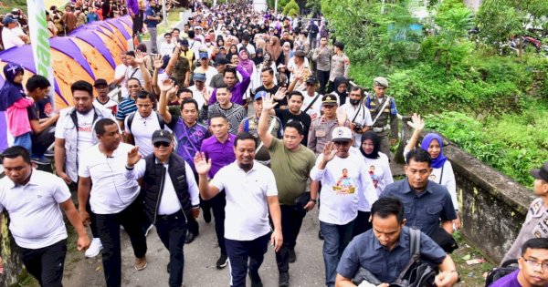 Andi Sudirman Bareng Masyarakat Ikuti Jalan Sulsel Anti Mager di Enrekang