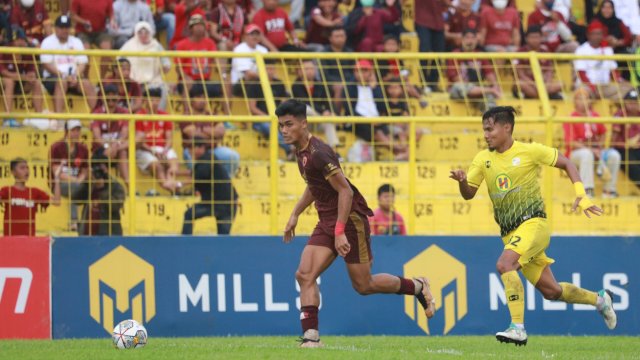 Pose striker PSM Makassar, Ramadhan Sananta saat laga PSM Makassar versus Barito Putera, di pekan 23 Liga 1 2022-2023 di Gelora BJ Habibie, Parepare, Sulsel, Kamis (9/2/2023). (foto: Official PSM Makassar)