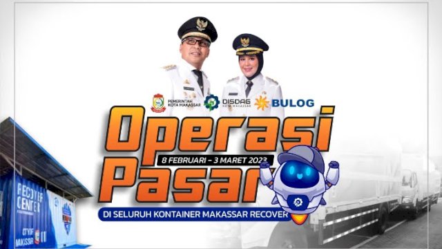 Pemerintah Kota Makassar, melalui Dinas Perindustrian dan Perum Bulog melaksanakan Operasi Pasar Murah yang dimulai hari ini, Rabu (8/2/2023).