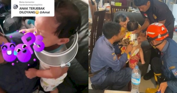 Viral Balita Terjebak di Loyang Kue, Damkar Sampai Turun Tangan 