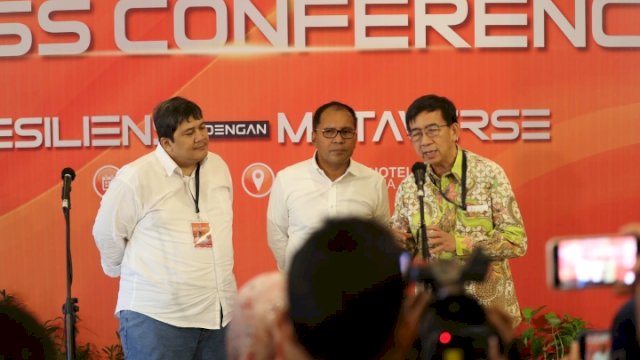 Wali Kota Makassar, Moh Ramdhan Pomanto saat berbicara soal programkan 235 ribu anak sekolah Makassar bakal menikmati pendidikan metode Gasing dalam Rapat Koordinasi Khusus Pemkot Makassar Tahun 2023, yang digelar di Hotel Four Point Sheraton, Selasa (14/03/2023).