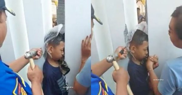 Viral Kepala Bocah SD Ini Kejepit di Pilar Tembok, Bikin Netizen Geleng Kepala