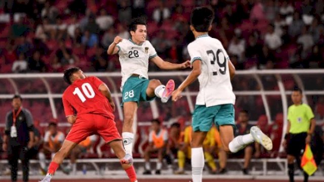 Dokumentasi Timnas Indonesia U-22 saat melawan Timnas Lebanon di SUGBK di laga ujicoba yang berakhir 1-0 untuk Garuda Nusantara, Minggu (16/4/2023). (foto: PSSI)