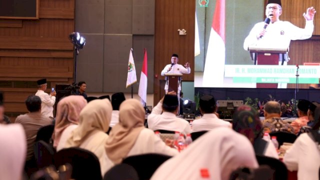 Wali Kota Makassar Moh Ramdhan Pomanto pada acara Halal Bi Halal Dewan Pimpinan Pusat Kerukunan Keluarga Soppeng (DPP KKS), di Hotel Four Point by Sheraton, Rabu (26/4/2023).