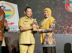 Mendagri Serahkan UHC Award untuk Maros Kepada Wabup Suhartina Bohari