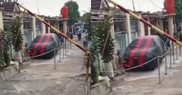 Viral Pemilik Mobil Nekat Bikin Garasi Pribadi di Jalan Umum, Polisi Turun Tangan