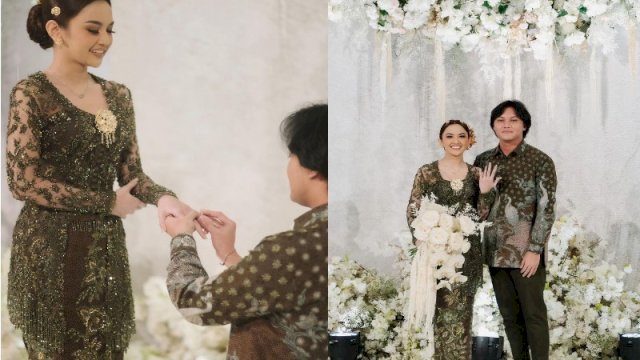 Mahalini dan Rizky Febian. (Instagram @thebridestory)