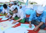 SDG Sulsel Asah Kreativitas Santri Lewat Pelatihan Membuat Kaligrafi dari Relawan Ganjar