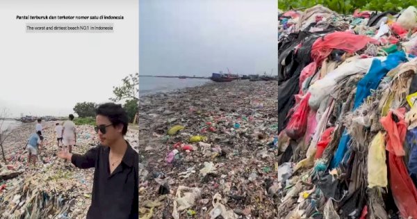 Viral Penampakan Pantai Terburuk dan Terkotor di Indonesia, Penuh Tumpukan Sampah