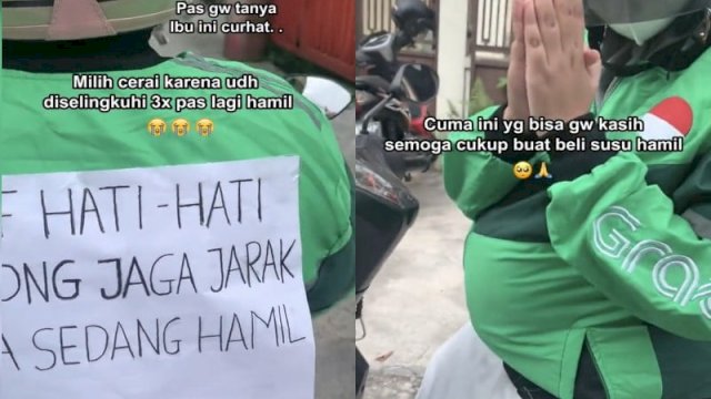 Seorang ibu hamil rela menjadi driver ojek online demi membesarkan anaknya usai berpisah dari suaminya (Tangkapan layar TikTok @zaitunmoramil)