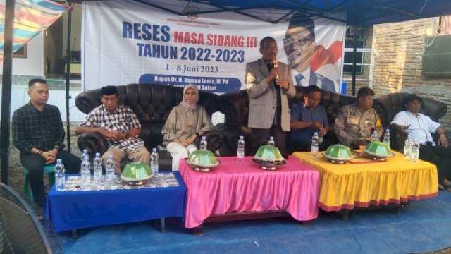 Anggota DPRD Provinsi Sulawesi Selatan, H Usman Lonta melaksanakan kegiatan temu konstituen/reses pada masa sidang III, di Desa Toddotoa Kecamatan Pallangga, Kabupaten Gowa, Sulsel, Rabu (7/6/2023). 