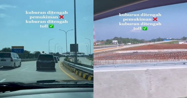 Viral Pemandangan Ribuan Kuburan di Tengah Jalan Tol, Netizen: Ziarah Lewat Mana? 