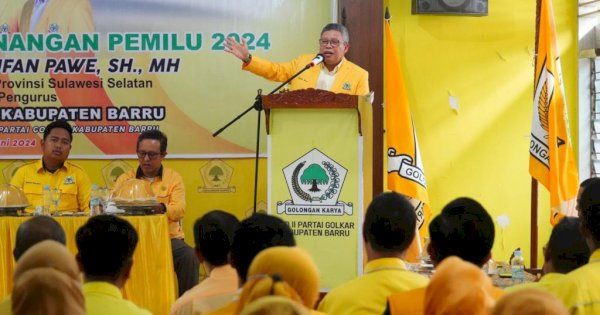 Sampaikan Hasil Rakernas, Taufan Pawe Tegaskan Kader Golkar Sulsel Solid Untuk Airlangga Hartarto