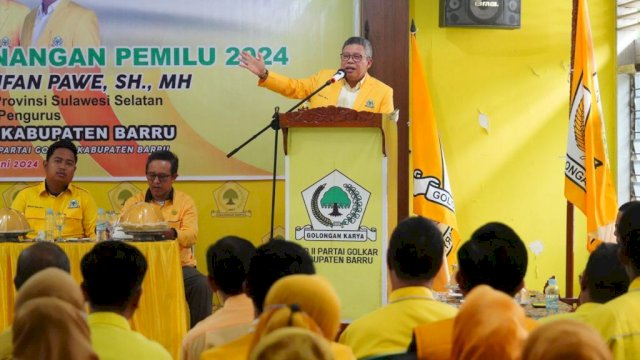 Ketua Golkar Sulsel, Taufan Pawe (TP) kembali mengagendakan Konsolidasi Pemenangan Pemilu 2024 bersama pengurus DPD II Partai Golkar di Kantor Golkar Barru, Minggu (11/6/2023).