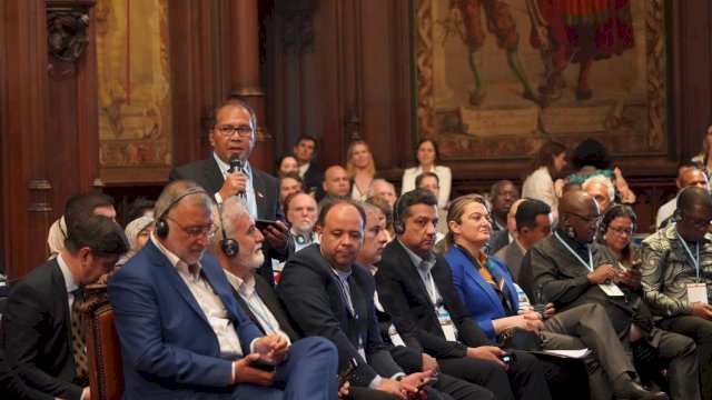 Wali Kota Makassar Moh Ramdhan Pomanto mendapat kehormatan bisa mengikuti Brussel Urban Summit 2023, di Brussels City Hall, Belgia, Senin (12/06/2023).