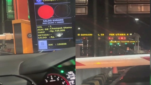 Pengendara mobil ini curhat tarif tol capai Rp724 ribu saat menuju Bandung (Tangkapan layar TikTok @erlanggaleo)