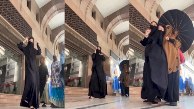 Malu-maluin! Viral Wanita Diduga Asal Indonesia Joget Tiktok di Mekkah